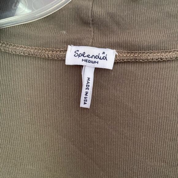 Splendid army green lightweight open front cardigan size medium - Picture 6 of 6